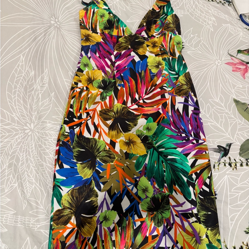 Milly Multicolor Tropical Leaf Dress